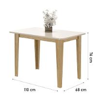 Conjunto De Jantar Mesa De Cozinha Nicoli Com 4 Cadeiras Estofadas Mel Off - 6