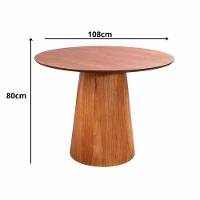 Mesa De Jantar Cone Tampo Laqueado Com Vidro Luka Decor Cinamomo - 2