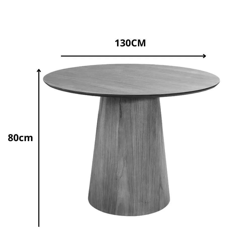 Mesa De Jantar Cone Tampo Laqueado Com Vidro Luka Decor Preto - 3
