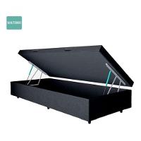 Cama Box Baú Solteiro Sintético Preto 42x88x188 - 2