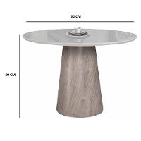 Mesa De Jantar Cone Tampo Laqueado Com Vidro Facilita Decor Off White - 5