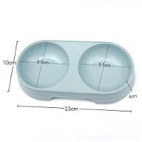 Comedouro Bebedouro Duplo 2 Em 1 Para Pets Cães E Gatos 200 Ml Em Cada Lado Azul