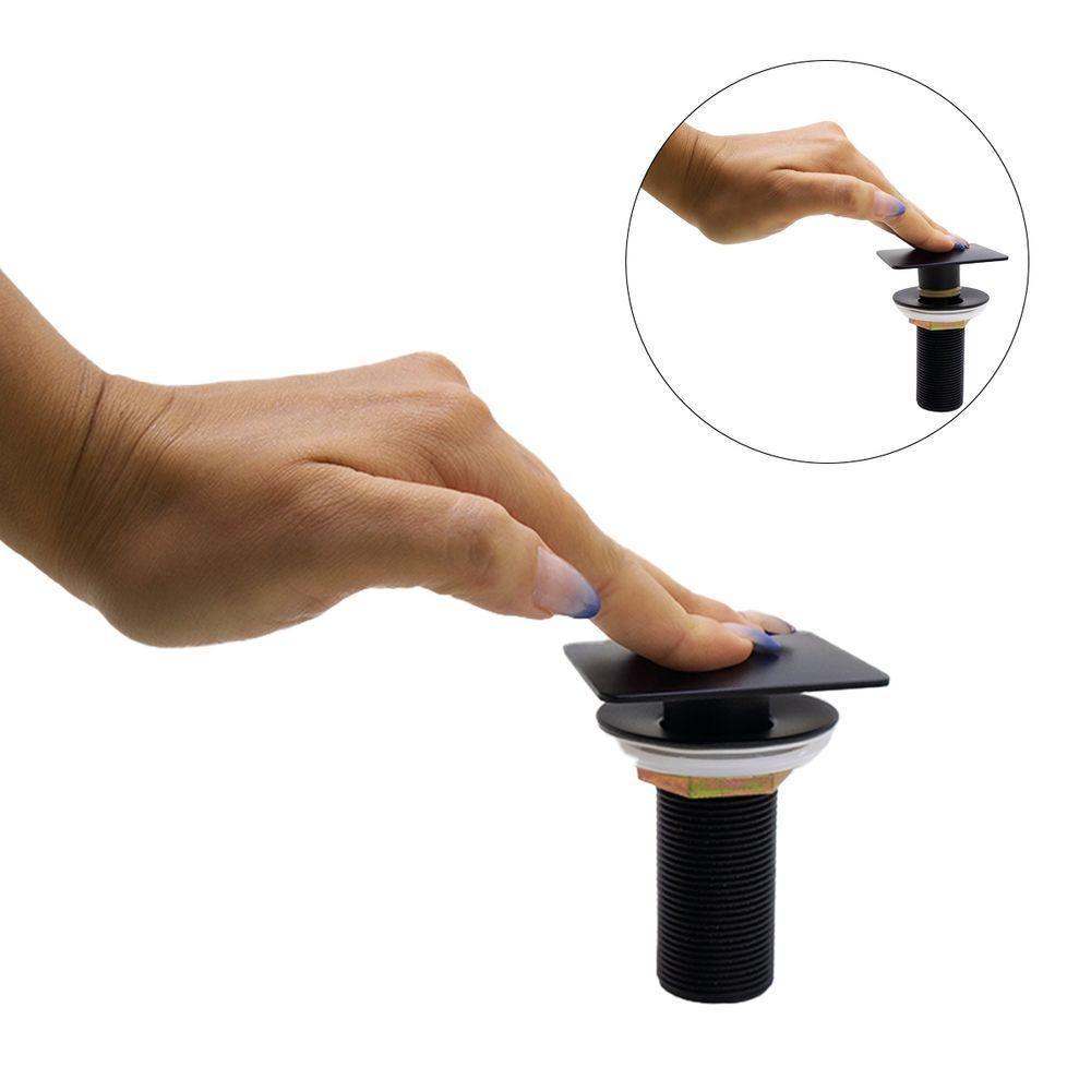 Válvula Click Inteligente Ralo Para Pia Cuba De Banheiro Preto Black Fosco Luxo Lavabo - 5