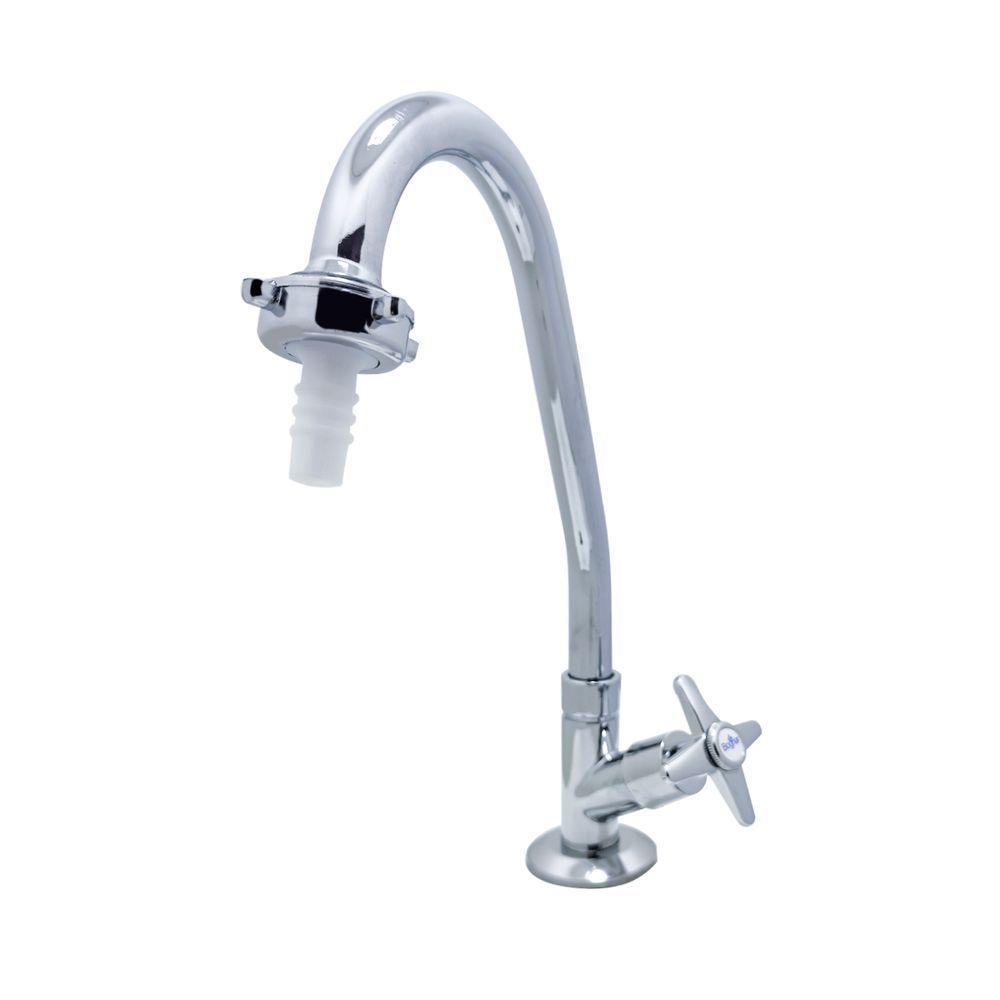 Torneira Pia Cozinha Bica Móvel Com Bico Mesa Bancada Cromado Metal Luxo - 1