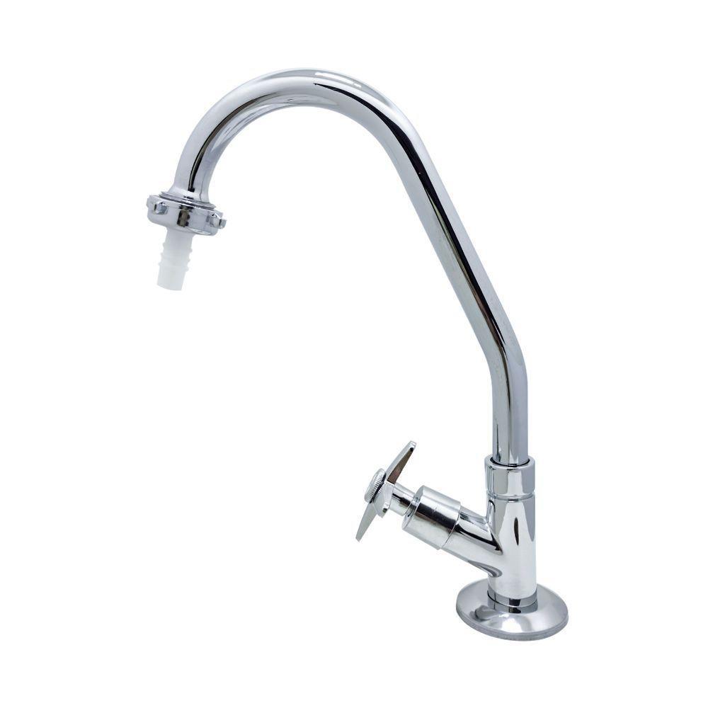 Torneira Pia Cozinha Bica Móvel Com Bico Mesa Bancada Cromado Metal Luxo - 2