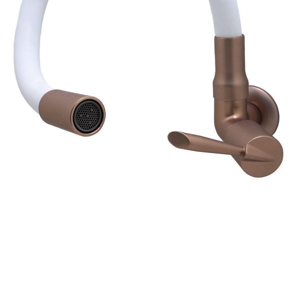 Torneira De Parede Flexível Branco E Cobre ¼ De Volta 3068 C29 -bognar - 4