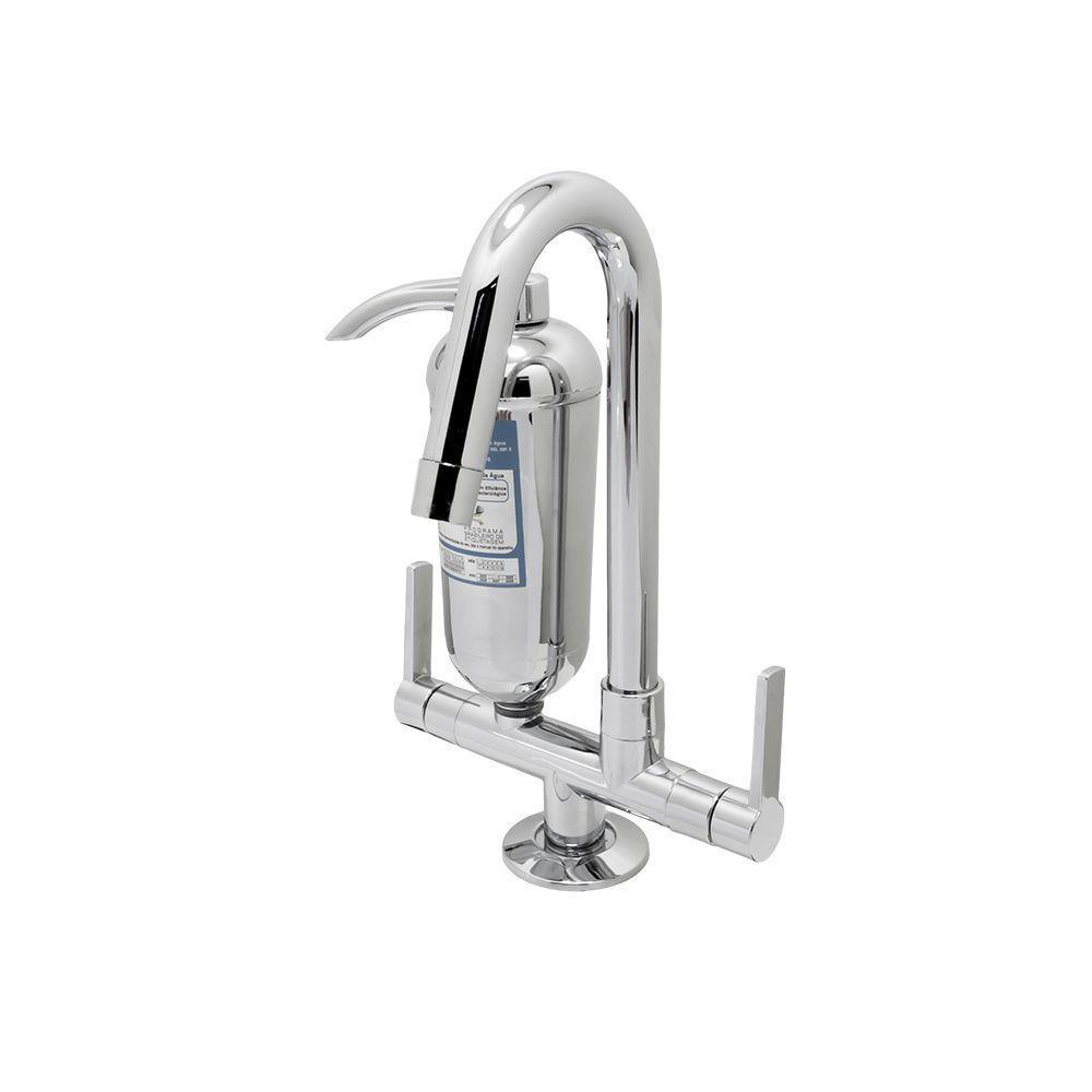 Torneira Cozinha Filtro Purificador Mesa Bancada Bica Móvel 1/4v Cromado Abs Luxo - 4