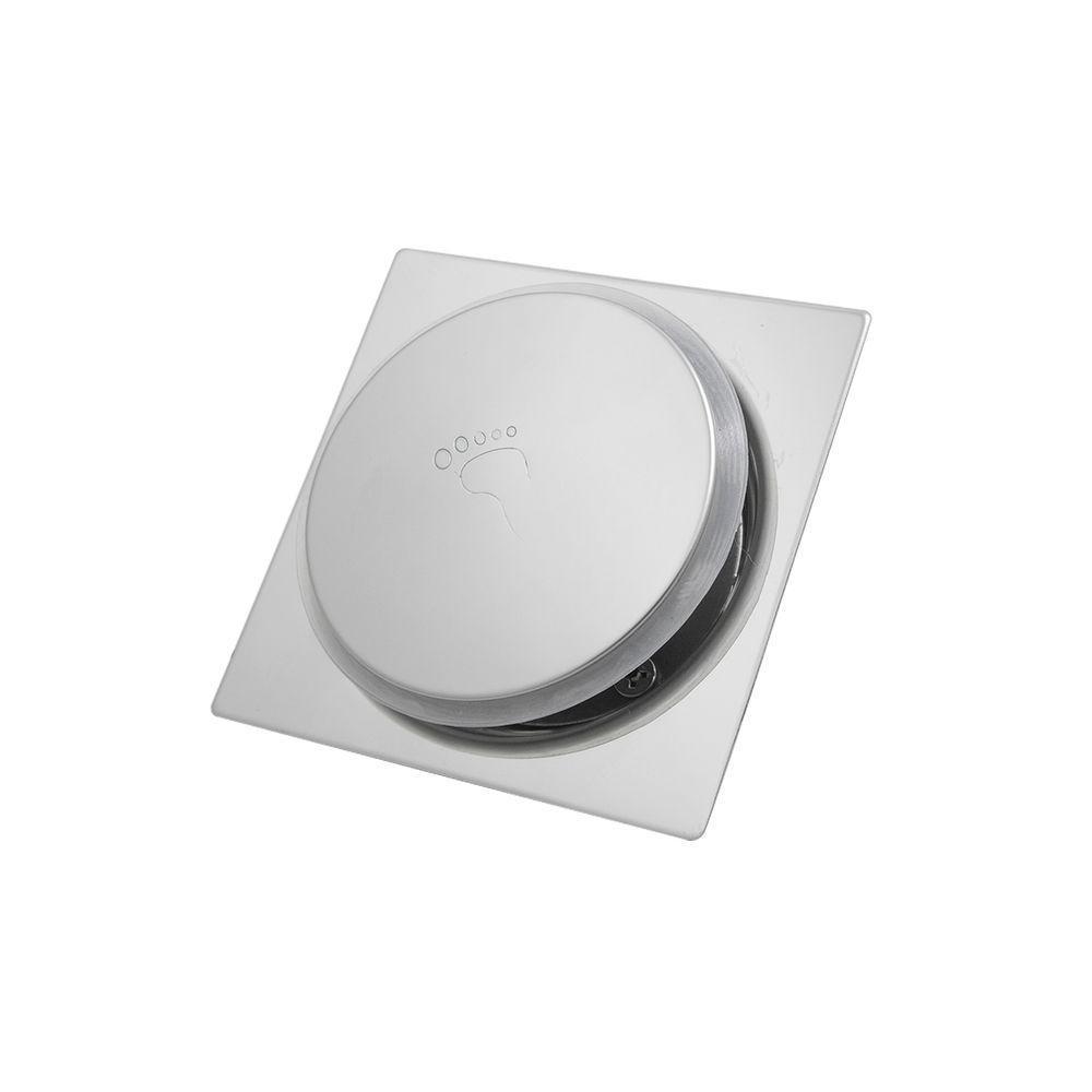 Ralo Click Banheiro Inteligente Quadrado Cromado 10x10 Cm - 1