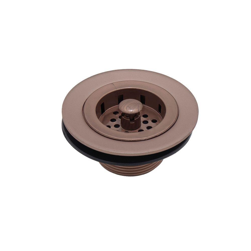 Válvula Americana Cozinha Pia Metal Com Cesta Abs Cobre Rosé Fosco 3.1/2 - 4