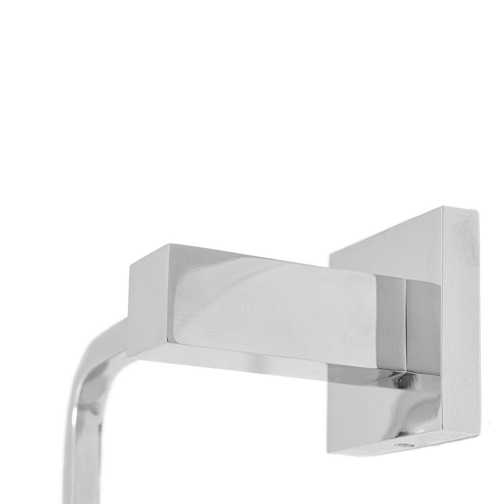 Acessório Banheiro Lavatório Porta Toalha De Rosto Papeleira Parede Quadrada Metal Cromada - 2