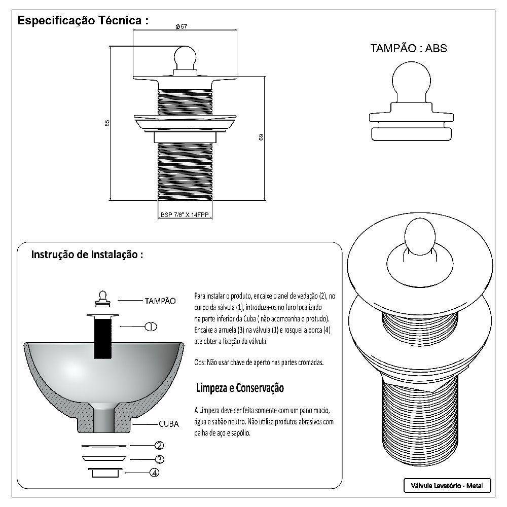 Kit Torneira Banheiro Industrial Rustico Parede Cobre Velho + 1 Valvula Lavatório - 8