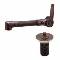 Kit Torneira Banheiro Industrial Rustico Parede Cobre Velho + 1 Valvula Lavatório - 1