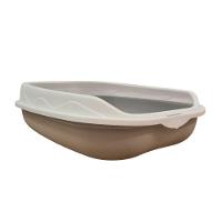 Caixa De Areia Banheiro Higiênica Bandeja Para Pets Gatos Com Borda + 1 Pá Coletora Cinza - 2