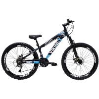 Bicicleta Aro 26 Bike Vikingx Freeride 21v Freio A Disco Preto Azul - 1