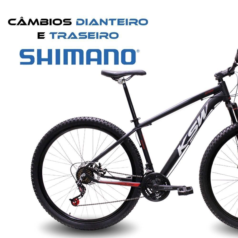 Bicicleta Aro 29 Bike Ksw Xlt Shimano Freio Hidráulico 21 Marchas Preto Fos -ad Verme Bco - 2