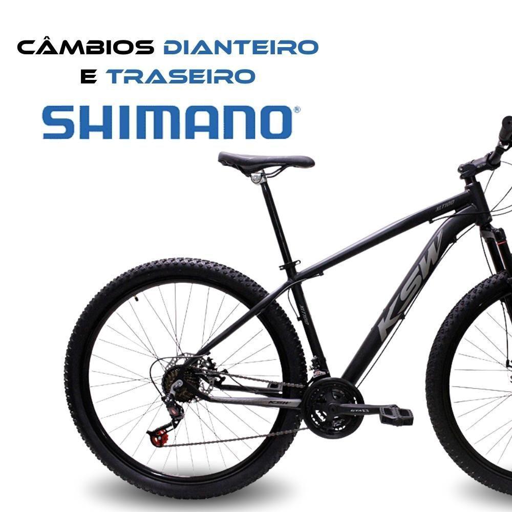 Bicicleta Aro 29 Bike Ksw Xlt Shimano Freio Hidráulico 21 Marchas Preto Fos -ad Prata 17 - 2