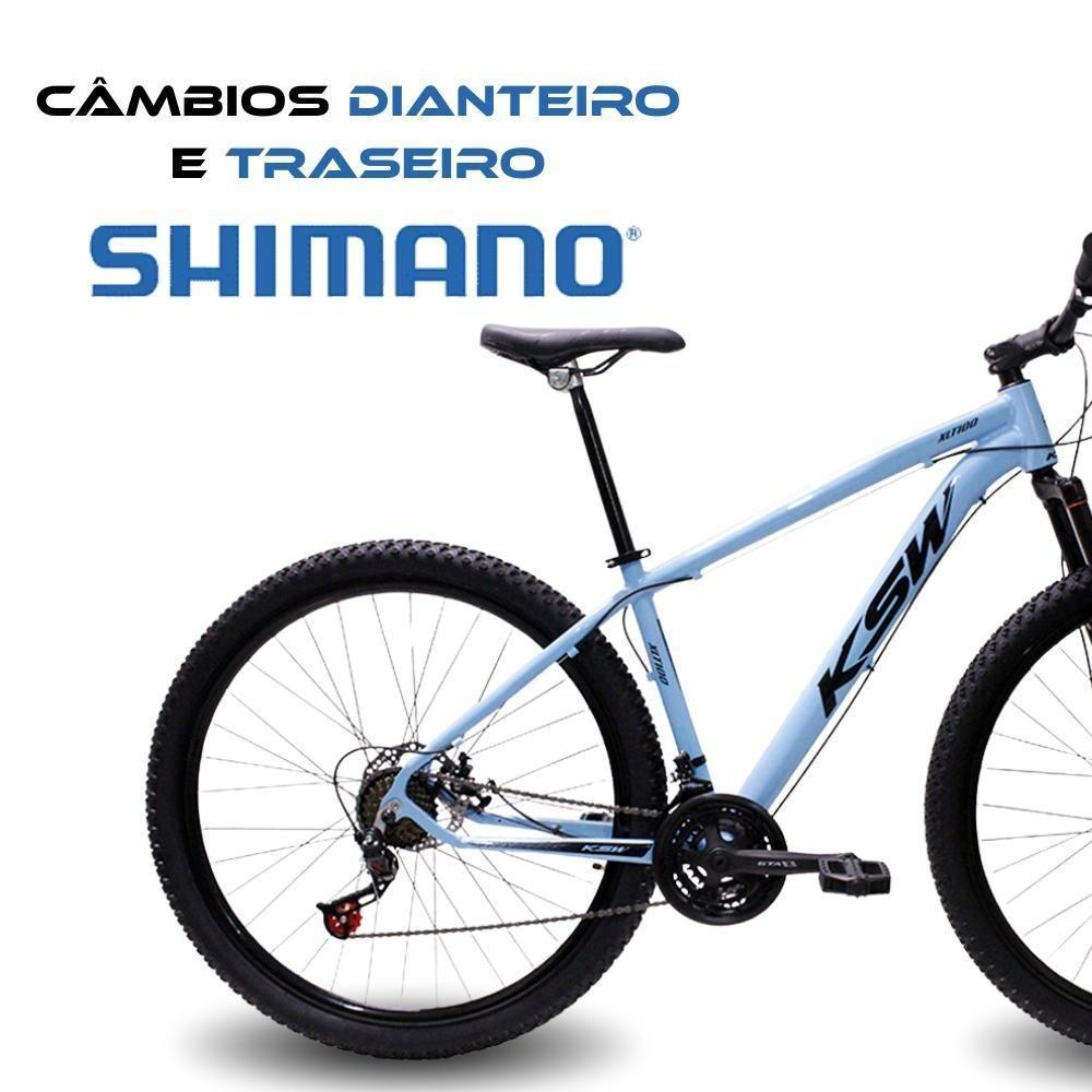 Bicicleta Aro 29 Bike Ksw Xlt Shimano Freio Hidráulico 21 Marchas Azul Claro -ad Pto 19 - 2