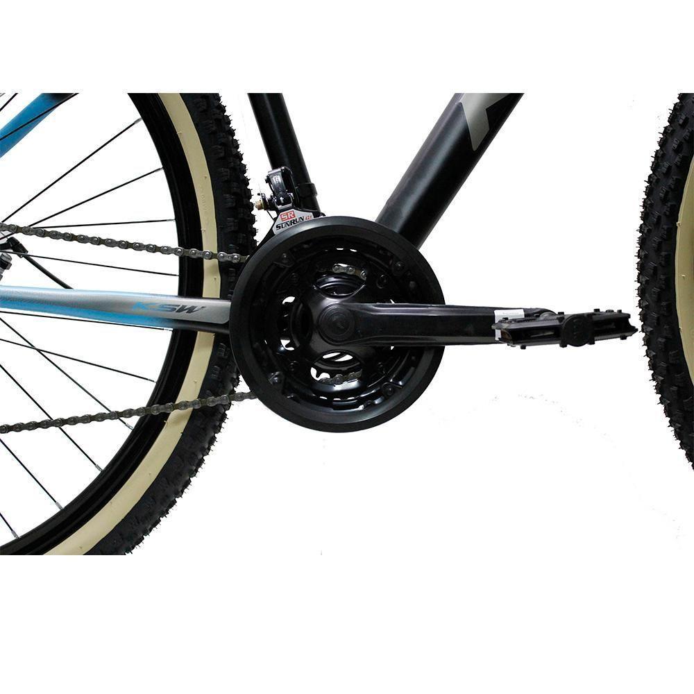 Bicicleta Aro 29 Ksw 21 Marchas Alumínio Cambio Shimano Azul Pant-pto Fos - 3