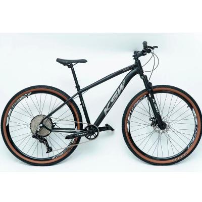 Bicicleta Aro 29 Ksw 12 Vel Alumínio Suspensão 80mm Freios A Disco Preto Fos -ad Prata 19