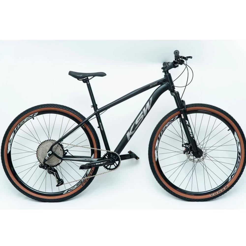 Bicicleta Aro 29 Ksw 12 Vel Alumínio Suspensão 80mm Freios A Disco Preto Fos -ad Prata 15 - 1