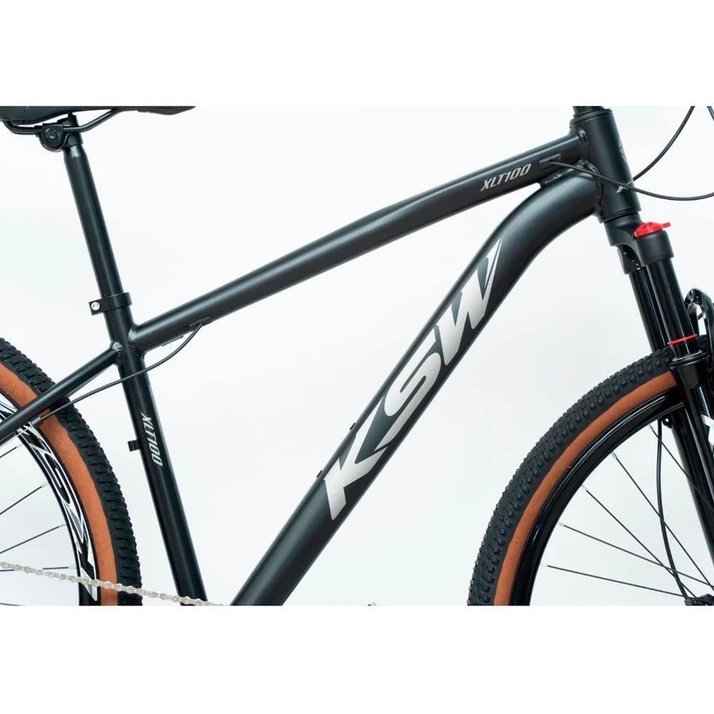 Bicicleta Aro 29 Ksw 12 Vel Alumínio Suspensão 80mm Freios A Disco Preto Fos -ad Prata 15 - 2