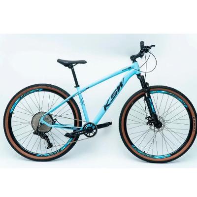 Bicicleta Aro 29 Ksw 12 Vel Alumínio Suspensão 80mm Freios A Disco Azul Claro -ad Pto 19