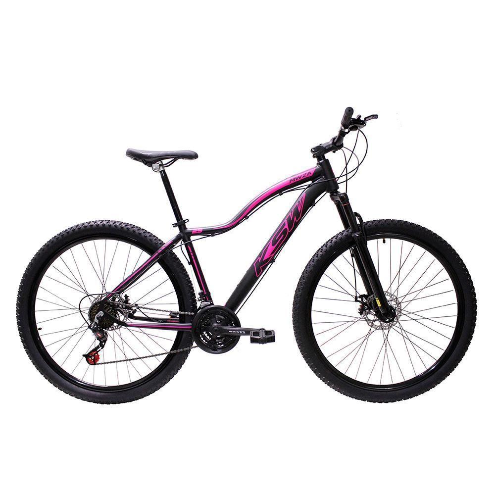 Bicicleta Ksw Aro 29 Feminina Alumínio 21 Marchas Freio A Disco Preto Fos -ad Rosa 19 - 1