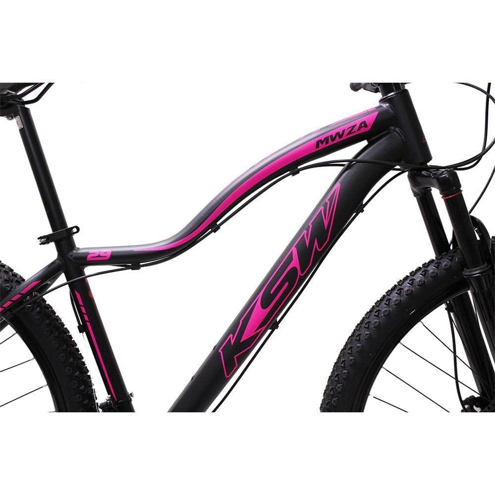 Bicicleta Aro 29 Ksw Bike Feminina Shimano Freio A Disco 21 Marchas Preto Fos -ad Rosa 17 - 5