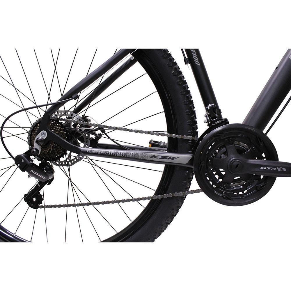 Bicicleta Aro 29 Ksw Bike Alumínio Câmbios Shimano 21 Marchas Preto Fos -ad Prata 17 - 2