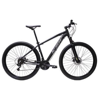 Bicicleta Aro 29 Ksw Bike Alumínio Câmbios Shimano 21 Marchas Preto Fos -ad Prata 17