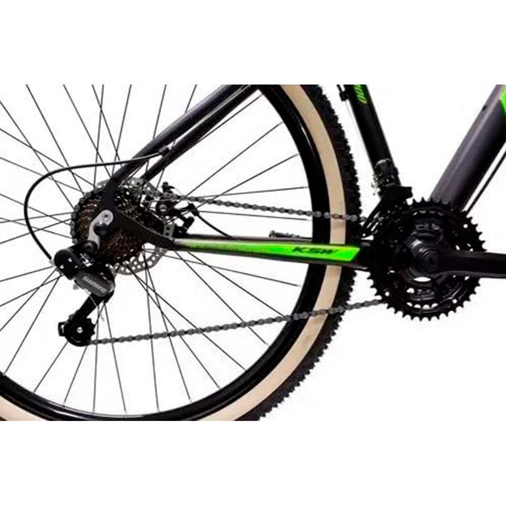 Bicicleta Aro 29 Ksw 21 Marchas Alumínio Cambio Shimano Preto Fos -ad Verde E Verde - 3