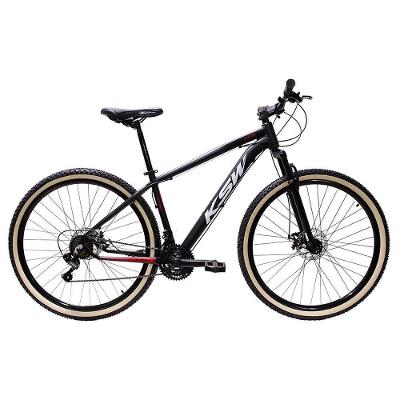 Bicicleta Aro 29 Ksw 21 Marchas Alumínio Cambio Shimano Preto Fos -ad Verme Bco
