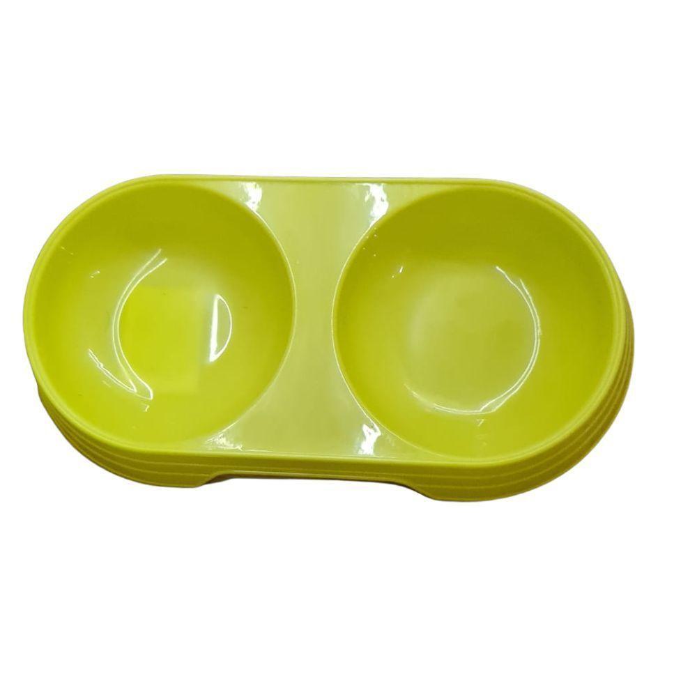 Comedouro Bebedouro Duplo 2 Em 1 Para Pets Cães E Gatos 200 Ml Em Cada Lado Verde - 4