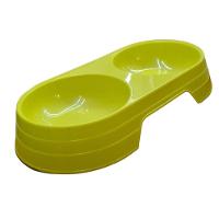 Comedouro Bebedouro Duplo 2 Em 1 Para Pets Cães E Gatos 200 Ml Em Cada Lado Verde - 3