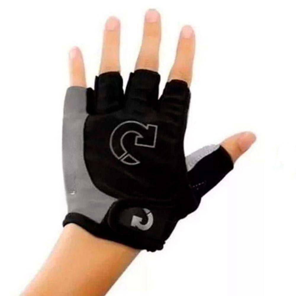 Kit Par De Luvas Gel + Roda Dupla De Exercício Abdominal Treino Em Casa Academia Preto - 6