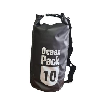 Bolsa Saco Estanque A Prova D'água 10l Reforçada Com Alça Passeio Aquático Mergulho Pescaria Natação Canoagem Preto