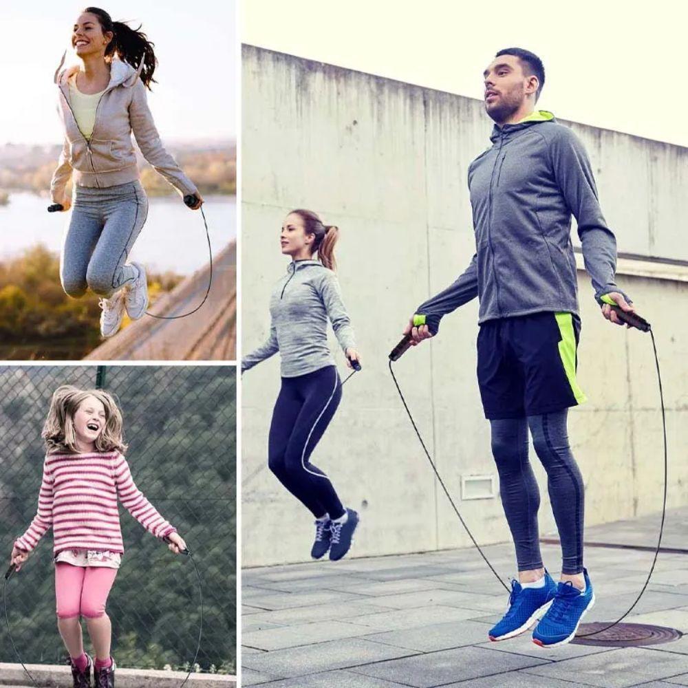 Corda De Pular Ajustável 2,8m Resistente Fitness Academia Treino Funcional Preto - 3