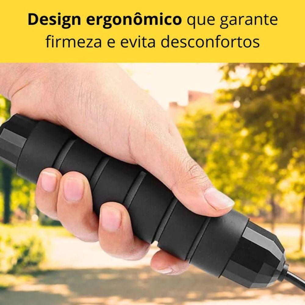 Corda De Pular Ajustável 2,8m Resistente Fitness Academia Treino Funcional Preto - 4