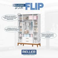 Dormitório Infantil Flip Guarda Roupa 4 Portas, Cômoda 4 Gavetas E Berço Branco Fosco - Reller Móveis Branco Fosco