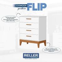 Dormitório Infantil Flip Guarda Roupa 4 Portas, Cômoda 4 Gavetas E Berço Branco Fosco - Reller Móveis Branco Fosco - 6