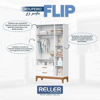 Dormitório Infantil Flip Guarda Roupa 3 Portas, Cômoda 4 Gavetas E Berço Branco Fosco - Reller Móveis Branco Fosco - 3