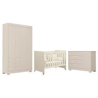 Dormitório Infantil Zaki Guarda Roupa, Cômoda E Berço Evolution Areia Fosco - Reller Móveis Areia Fosco - 1
