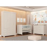 Dormitório Infantil Zaki Guarda Roupa, Cômoda E Berço Evolution Areia Fosco - Reller Móveis Areia Fosco - 2