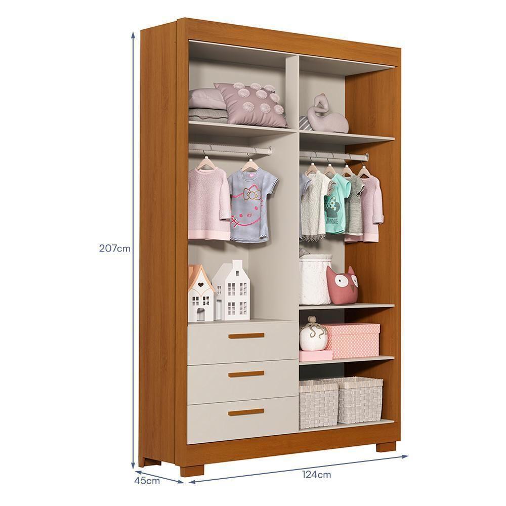 Dormitório Infantil Zaki Guarda Roupa, Cômoda E Berço Evolution Areia Reller Móveis Areia Fosco-savana - 3