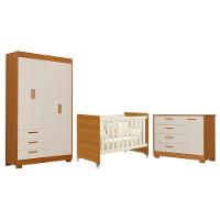 Dormitório Infantil Zaki Guarda Roupa, Cômoda E Berço Evolution Areia Reller Móveis Areia Fosco-savana - 1
