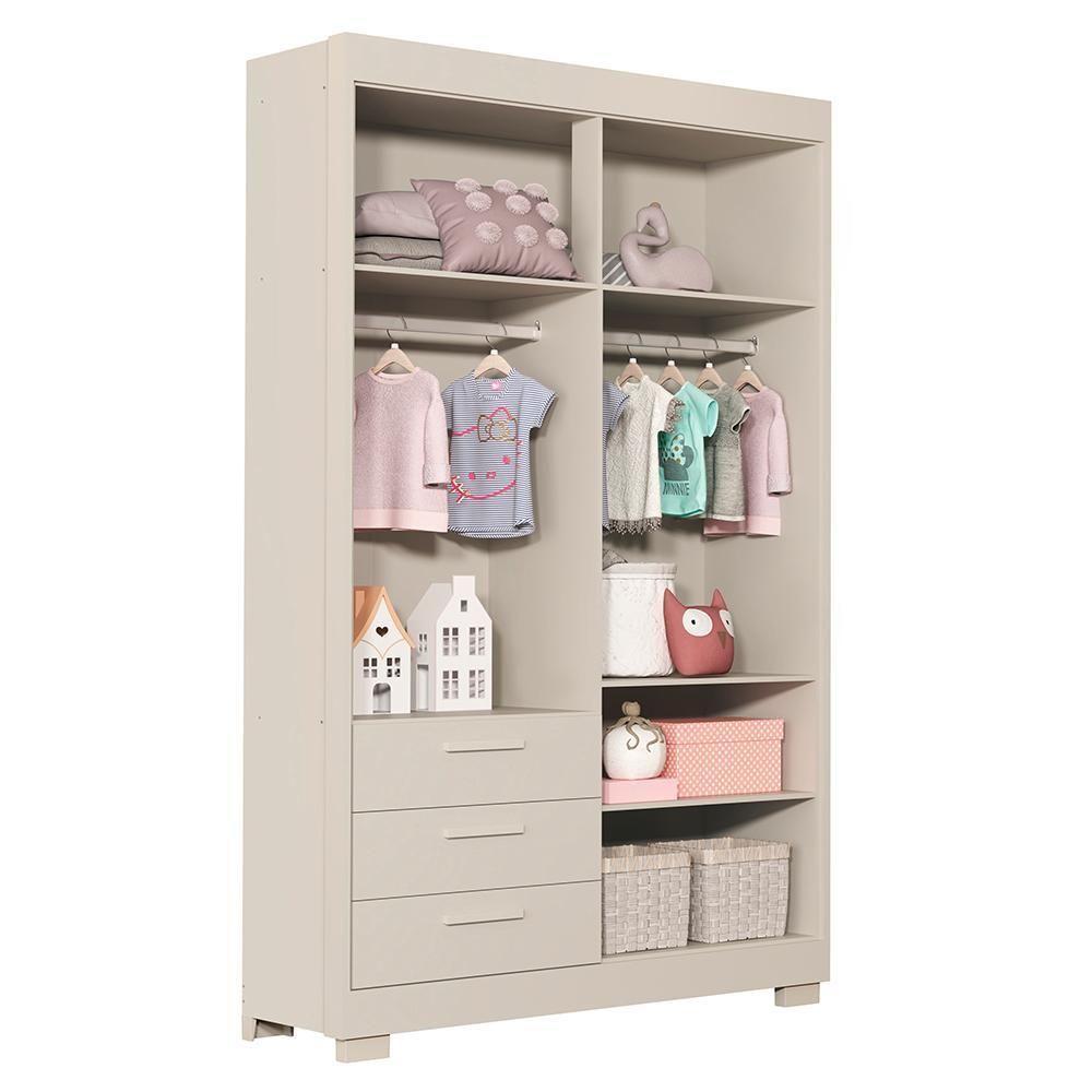Jogo De Quarto Infantil Guarda Roupa Zaki E Berço Evolution Areia Fosco - Reller Móveis Areia Fosco - 3