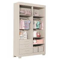 Jogo De Quarto Infantil Guarda Roupa Zaki E Berço Evolution Areia Fosco - Reller Móveis Areia Fosco - 3