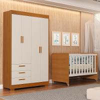 Jogo De Quarto Infantil Guarda Roupa Zaki E Berço Evolution Areia Fosco/savana - Reller Móveis Areia Fosco/savana - 5