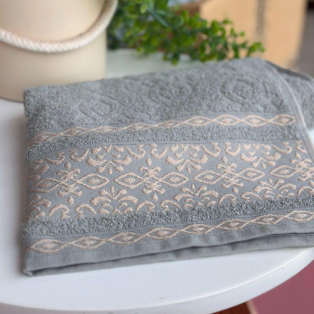 Toalha De Rosto Avulsa Delicato 01 Peça 100% Algodão 450g/m² Extra Macio - Cinza Granito - 2