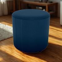 Puff Redondo Decorativo Copenhage 43x43 Cm Veludo Milani Store Azul - 7